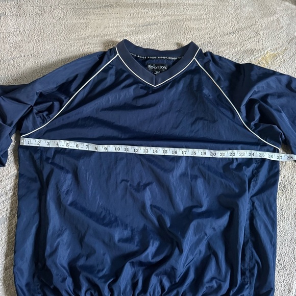 Footjoy golf v neck navy blue windbreaker pullover nylon pockets XL - Picture 4 of 7
